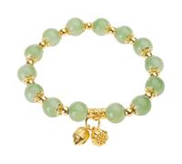 Elastic Cord Glass Beads Women Lotus Flower Pendant Wrist Chain Traditional Chinese Style Hand Chain Trendy Jewelry