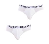 Elastic Cotton Slip Briefs, male, Replay, Underpants, White, XL, Underwear XL