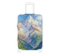Elastic cover for carry on luggage Anti Scratch Baggage cover Baggage Protector Fit 18-32 Inch Luggage, French famous montain dot pattern, XL 29-32 in