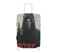 Elastic cover for luggage travel Dustproof carry on suitcase cover suitcase protector Fit 18-32 Inch Luggage, death god skull, L 26-28 in