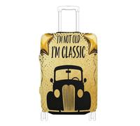 Elastic cover for luggage travel Scratchproof covers for suitcases Baggage Protector Fit 18-32 Inch Luggage, 70s vintage trendy car gold black, L 26-28 in