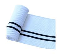 Elastic Cuff for Sewing Cotton Spandex Stretch Knit Cuff Waistband Leg Arms Rib Trim Jersey Baseball Ribbed Fabric(White)