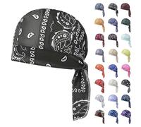 Elastic Cycling Sports Cap for Men Women Paisley Cooling Headscarf Cap Moisture Wicking Stretchy American Flag Bandana Beanie Lightweight Quick Dry Camo Head Wrap Hat for Biker Hip Hop Running
