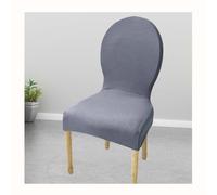 Elastic Dining Chair Covers, Round Back, Stretchable, Set of 4/6, Modern Oval Design for Wooden Legs, No Armrest, Kitchen Furniture Protection, Easy to Install