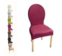Elastic Dining Chair Covers Set of 4/6, Stretchable & Durable for Round/Oval Back, Non-Slip Washable Seat Protectors, Perfect for Kitchen & Dining Room Furniture