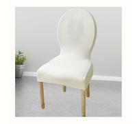Elastic Dining Chair Covers Set of 4 - Round Back, Stretchable, Modern Oval Design for Wooden Legs, No Armrests, Kitchen Furniture Protection, Easy to Clean