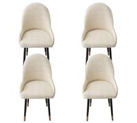 Elastic Dining Chair Covers with Removable Armrests 4 Pack Washable Light Grey & Beige Ribbed Backrest Perfect for Interior Decor Premium Stretch Fabric