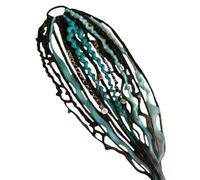 Elastic Dread Ponytail, Boho Dreadlock Hair Extension with Beads and Charm Details, Lightweight Dread Ponytail Synthetic Braid with Hair Tie for Women Men