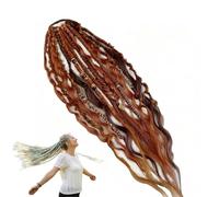 Elastic Dread Ponytail, Elastic Dread Ponytail Boho, Elastic DreadPonytail Blonde,1-Minute Beachy Boho Hair Transformation, Natural Hand-Braided Ponytails for Daily, Festival (G)