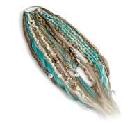 Elastic Dread Ponytail Salty, Handmade Boho Hippie Dreadlocks on Hair Band, 20 Inch Mixed Braids Faux Locs Hairpiece with Wooden Beads for Women Festival Party (G)