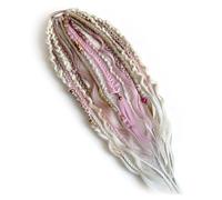 Elastic Dread Ponytail Salty-Soul, 22" Boho Braided Ponytail Extension with Hair Tie, Lightweight Natural Hand-braided Braids Long Viking Dreadlock Beads Ponytail for Women Men (B)