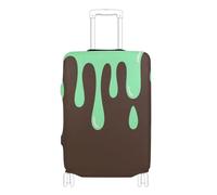 Elastic durables luggage cover Anti Scratch elastic suitcase covers suitcase protector Fit 18-32 Inch Luggage, Graffiti art green brown, S 18-20 in