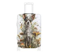 Elastic durables luggage cover Dustproof suitcase covers suitcase protector Fit 18-32 Inch Luggage, chihuahua fungi cute 3d, L 26-28 in
