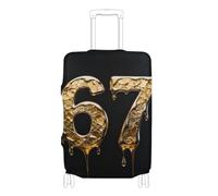 Elastic durables luggage cover Washable covers for suitcases Baggage Protector Fit 18-32 Inch Luggage, Dripping style gold 67, M 22-24 in