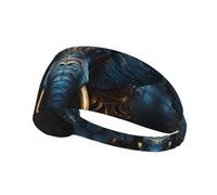 Elastic Exercise Headband Fashionable Sweat Absorption Breathable and Exquisite Eerie Elephant Print Design