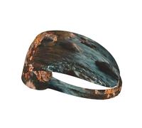 Elastic Exercise Headband Fashionable Sweat Absorption Breathable and Exquisite Flowers By The River Print Design
