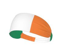 Elastic Exercise Headband Fashionable Sweat Absorption Breathable and Exquisite Irish flag Print Design