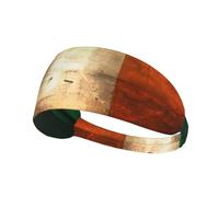 Elastic Exercise Headband Fashionable Sweat Absorption Breathable and Exquisite Retro Irish flag Print Design
