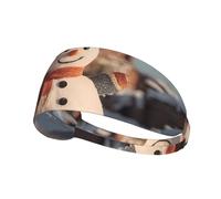 Elastic Exercise Headband Fashionable Sweat Absorption Breathable and Exquisite Sunshine Snowman Print Design