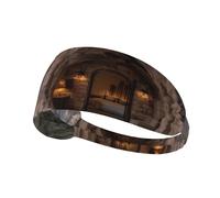 Elastic Exercise Headband Fashionable Sweat Absorption Breathable and Exquisite Valley Cabin Print Design