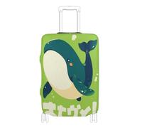 Elastic extra large luggage cover Dustproof suitcase cover Baggage Protector Fit 18-32 Inch Luggage, green whale cute, L 26-28 in