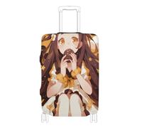 Elastic fabric luggage cover Dustproof covers for suitcases Baggage Protector Fit 18-32 Inch Luggage, chocolate cartoon anime girl, S 18-20 in