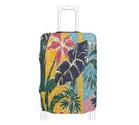Elastic fabric luggage cover Scratchproof suitcase elastic cover travel accessory Fit 18-32 Inch Luggage, Tropical aesthetics summer, S 18-20 in
