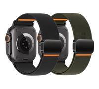 Elastic Fabric Nylon Bracelet for Apple Watch Ultra/2 Bracelet 49 mm 46 mm 45 mm 44 mm 42 mm iWatch Band Men / Women, Magnetic Sport Loop Apple Band Bracelets for Apple Watch Series 10 9 8 7 6 5 4 3
