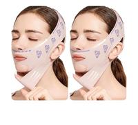 Elastic Face Lifting Belt Double Layer Upgraded Chin Up Mask V-Line Face Lift Tighten Lifting Belt Facial Massage Strap Skin Care for women(2pcs - Double Layer)