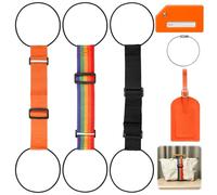 Elastic Fastening Belt for Luggage, Baggage Straps Adjustable,Portable Travel Suitcase Strap for Free Your Hands and Carry Travel Bag Easier With 2 Luggage tags