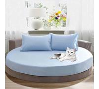 Elastic Fitted Mattress Protector Cover - Single & Double Bed Round 230cm Deep ket 25cm Waterproof and Breathable Mattress Pad for t and Protect