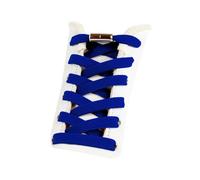 Elastic Flat Laces - 2 Pairs - Elastic Shoelaces without Knots for Adults or Children and for All Types of Shoes - Metal Closure in Colour - Length: 100 cm, Blue X2, 100