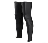 Elastic fleece lined leg warmers for winter cycling and running, breathable fabric with moisture wicking and silicone anti slip straps to keep sleeves in place (XL)