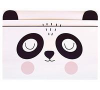 Elastic Folder A4 - Sturdy Cardboard - Soft-Touch Feel - Printed Inside and Outside - Funny Shape for Kids - Panda