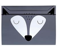 Elastic Folder A4 - Sturdy Cardboard - Soft-Touch Feel - Printed Inside and Outside - Funny Shape for Kids - Wolf