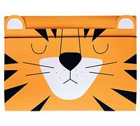 Elastic Folder A5 - Sturdy Cardboard - Soft-Touch Feel - Printed Inside and Outside - Funny Shape for Kids - Tiger