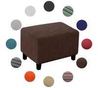 Elastic Footrest Cover Removable Square Stool Cover Non-Slip Dust-Proof Cushion Protector Extra Large Size Ideal for Home and Office Furniture Protection.