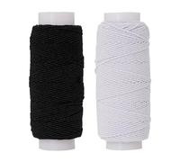 Elastic for Sewing, 2 Pcs Elastic Thread, 30m Each Thread Shirring Elastics for Smocking, Stretch Cord for Sewing Machine, Crafting, DIY Projects, Garments, Knitting Clothes, and More (Black, White)