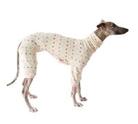 Elastic Greyhound Pajamas,Whippet Cozy Warm Four-Legged Jumpsuit for Autumn Winter Spring,Thin Dog Christmas Halloween Valentine Onesie Coat for Indoor Outdoor_M(Light Pink Heart)
