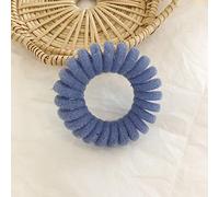Elastic Hair Band Knit Telephone Wire Hair Rope Women Hair Accessories for Girl Rubber Band Headwear Spiral Shape Hair Ties(Dark Blue)