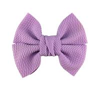 Elastic Hair Bands 10Pcs/Lot 4.5" Large Waffle Fabric Hair Bows For Girls Popular Sweet Fashion Accessories Bowknot Boutique Head Wear Headband(Lavender,With clip)