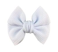 Elastic Hair Bands 10Pcs/Lot 4.5" Large Waffle Fabric Hair Bows For Girls Popular Sweet Fashion Accessories Bowknot Boutique Head Wear Headband(White,With clip)