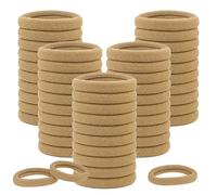 Elastic Hair Bands, 50 Pcs Seamless Thick Hair Ties, High Elasticity No Damage Hair Bobbles for Thick/Thin Curly Hair, Ponytail Holders for Women and Girls, Light Brown