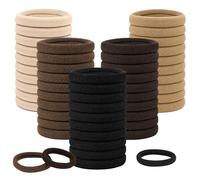 Elastic Hair Bands, 50 Pcs Seamless Thick Hair Ties, High Elasticity No Damage Hair Bobbles for Thick/Thin Curly Hair, Ponytail Holders for Women and Girls, Neutral