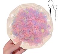 Elastic Hair Rubber Bands, 2500 pcs Mini Small Soft Ponytail Elastics Holders Hair Ties for Blond Kids Baby Girls Toddler Infants Hair No Crease Damage No Hurt Thin Easy to dismantle TPU. (Multicolor)