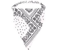 Elastic Hair Scarf Vintage Triangle Boho Head Scarf Bohemian Head Wrap Upper Arm Band (White, One Size)