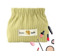 Elastic Hair Tie Organizer - 5.12x1.97x4.72 Inches Aesthetic Hair Tie Organizer, Corduroy Cosmetic Pouch, with Elastic Opening | Fashionable Storage Bags for Hairpin, Headband Cotton Swab