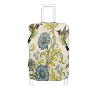 Elastic Hand Luggage Cover Dust Cover for Suitcase Baggage Protector Fit 18-32 Inch Luggage, Kingfisher Daisy Flower Blue Yellow, S 18-20 in