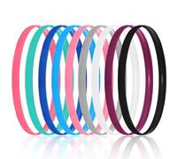 Elastic Headbands for Women, 9 Pcs Multicolor Thin Headbands Non-Slip Stretchy Sports Athletic Hair Bands for Women Men Running Jogging Yoga Workout Gym (9 Colors)