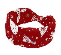 Elastic Headbands for Women, Wide Hairband, Christmas Bells Candy Socks Snowflake Red Non-Slip Headband, Sweatband Yoga Head Band for Workout, Sport, Gym, Running, Fitness